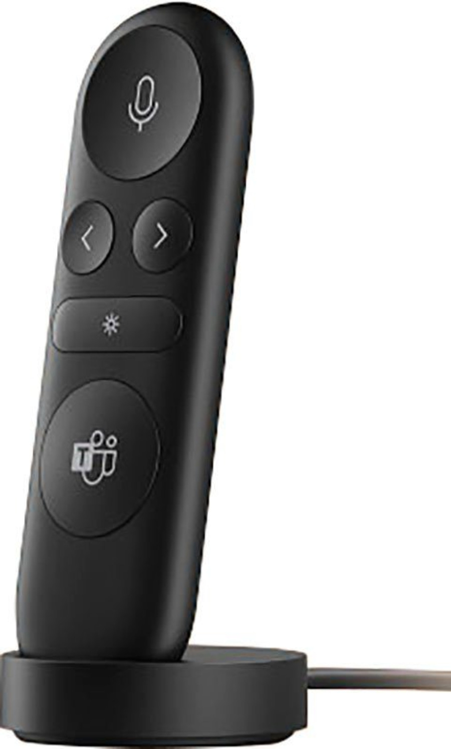 Schwarzer Microsoft Teams-Presenter mit Lade-Dock.