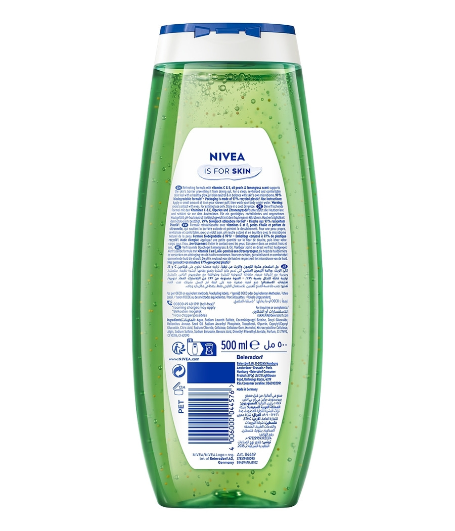 NIVEA Pflegedusche Lemongrass & Oil 4 x 500 ml