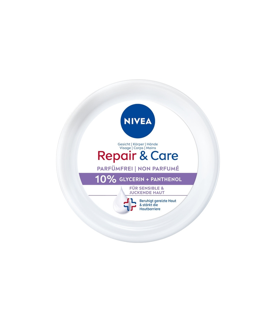 NIVEA Repair & Care Pflegecreme parfümfreie Body Lotion Panthenol 2 x 400 ml