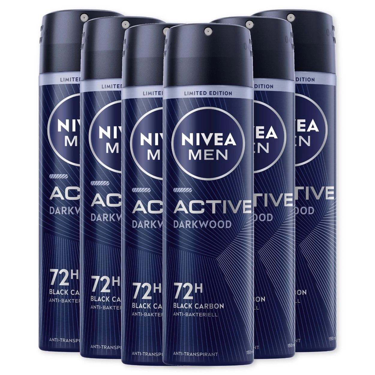 NIVEA MEN Deodorant Active Darkwood Limited Edition Deo Spray 6 x 150ml