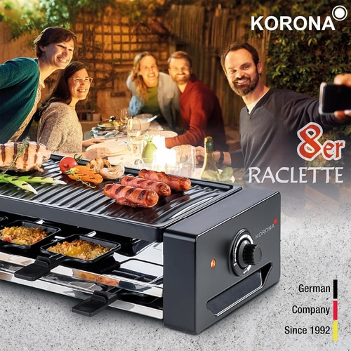 KORONA Raclette 8 Personen 45070 antihaftbeschichtet 1300 Watt stufenlos NEU