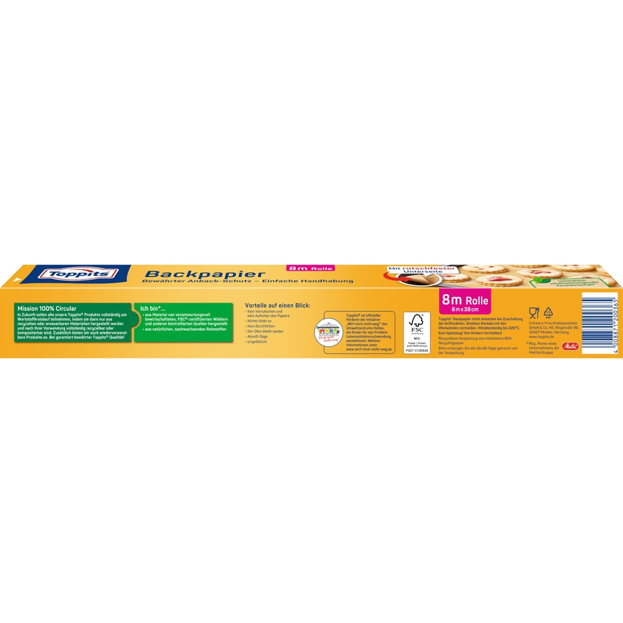 Toppits® Back-Set Backpapier Bögen Alufolie Spritzbeutel Allzweckbeutel Silikon
