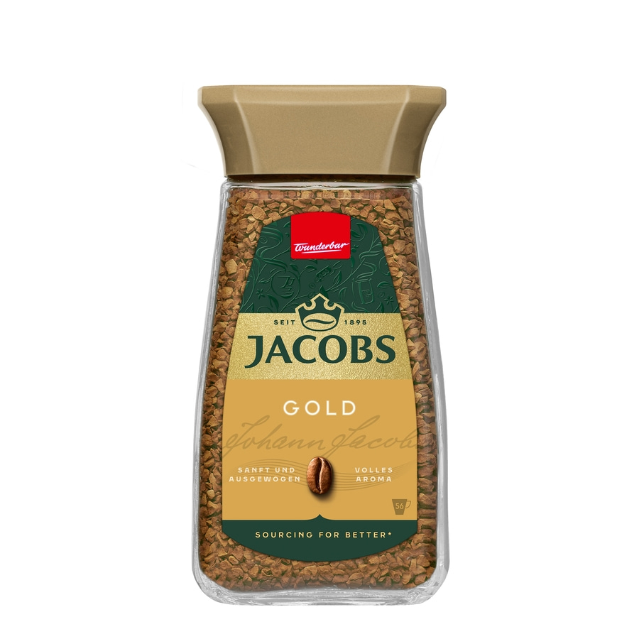 JACOBS Löskaffee Gold 6 x 100 g Gläser löslicher Kaffee Instantkaffee 600 g