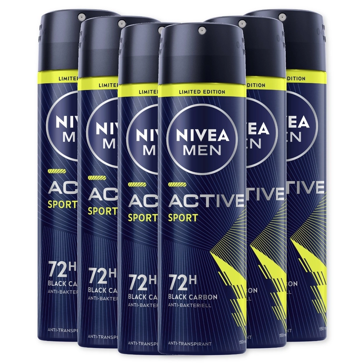 NIVEA MEN Deodorant Active Sport Limited Edition Deo Spray 6 x 150 ml