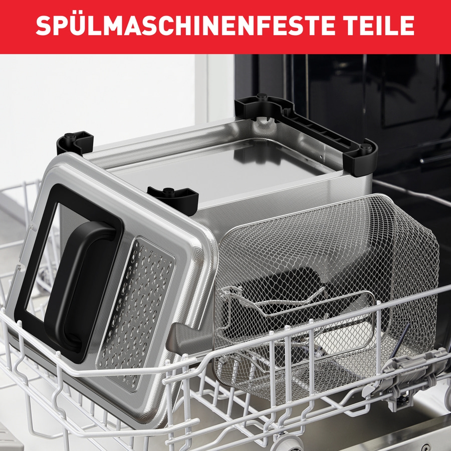 TEFAL Fritteuse Filtra Pro FR5111 3 Liter Öl Edelstahl für 800 g Pommes silber