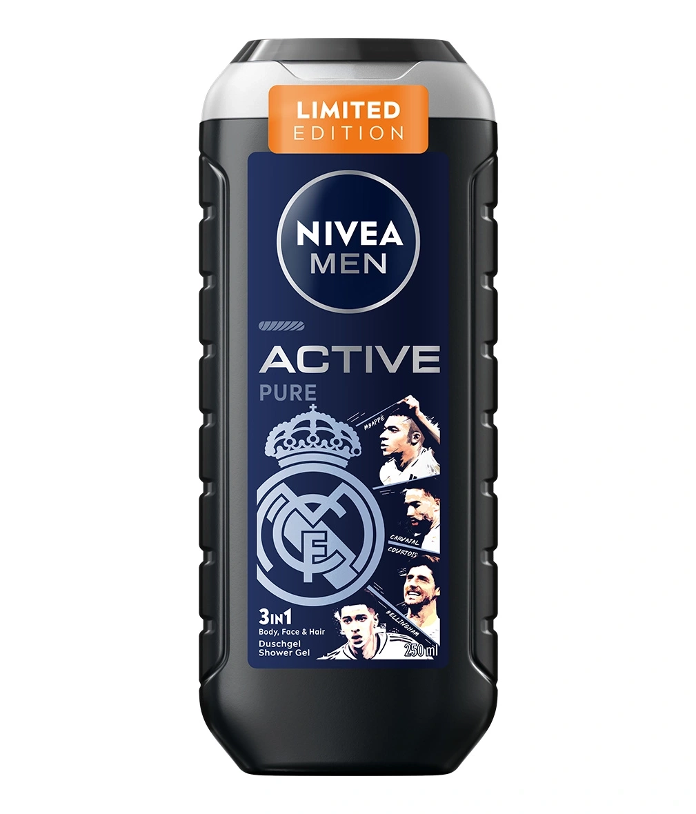 Nivea Men Duschgel mit Fußballspielern und Real Madrid Logo