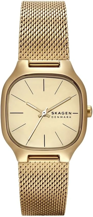 Goldene Skagen Damenuhr mit
 Mesh-Armband