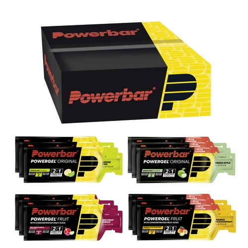 POWERBAR High Carb Energie Gele PowerGel Multiflavour Box 12x 41g