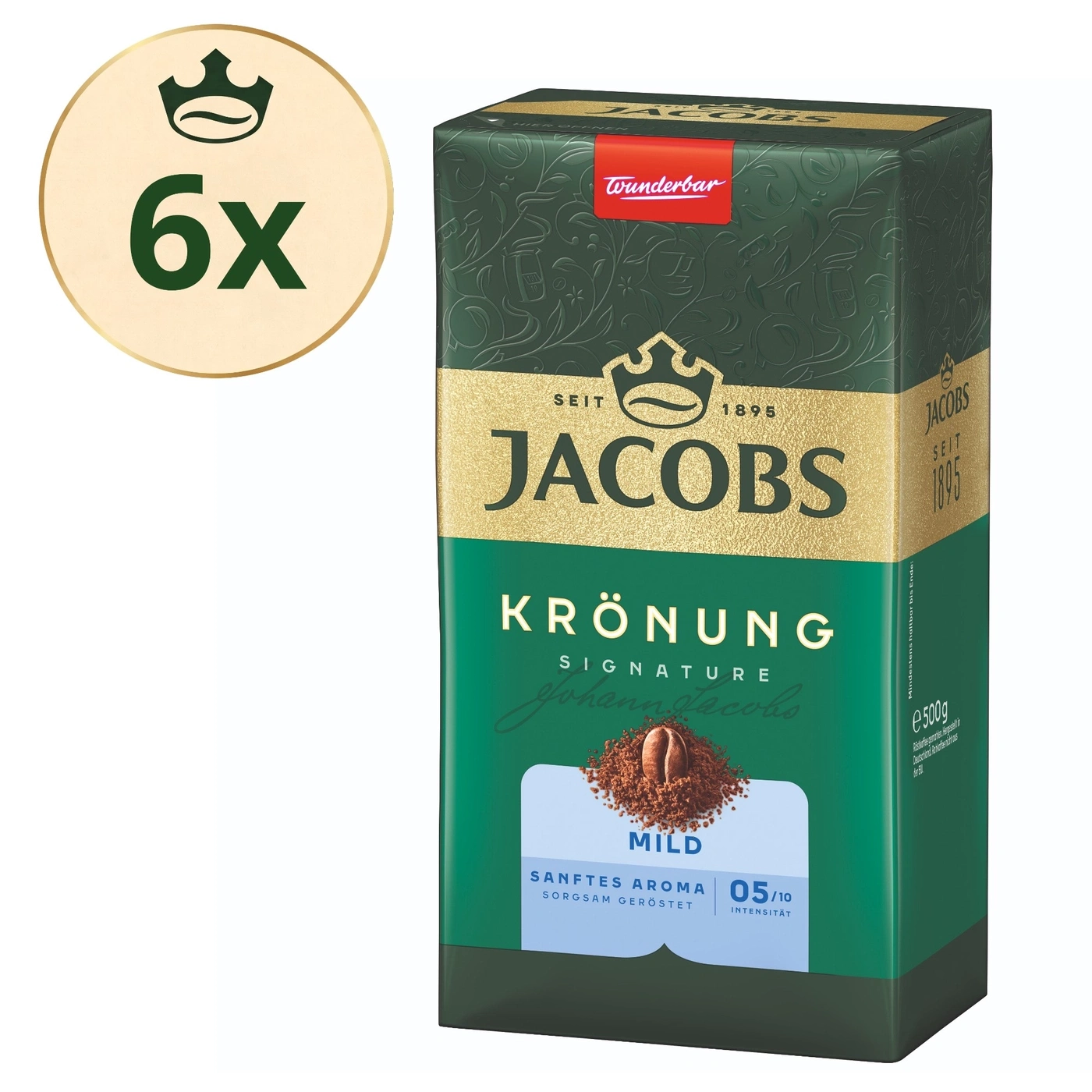 Jacobs Krönung Signature Mild 6x 500g Packung Kaffee gemahlen