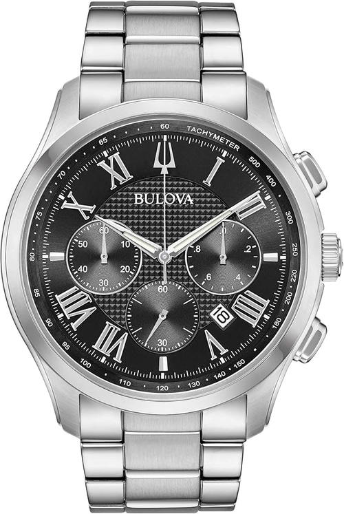 Bulova Herren Armbanduhr Wilton 96B288 Chronograph Edelstahl 46mm B-Ware
