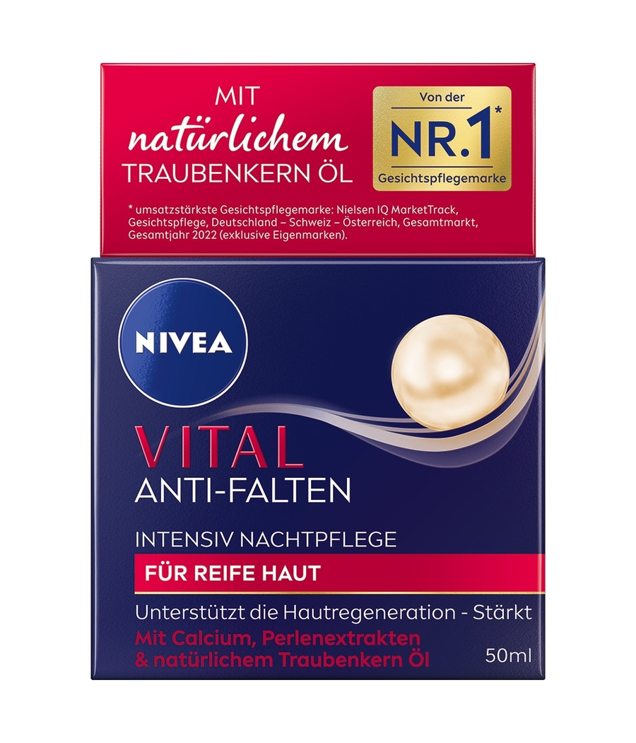 NIVEA Nachtpflege VITAL Anti-Falten Intensiv Nachtcreme reife Haut 2 x 50 ml