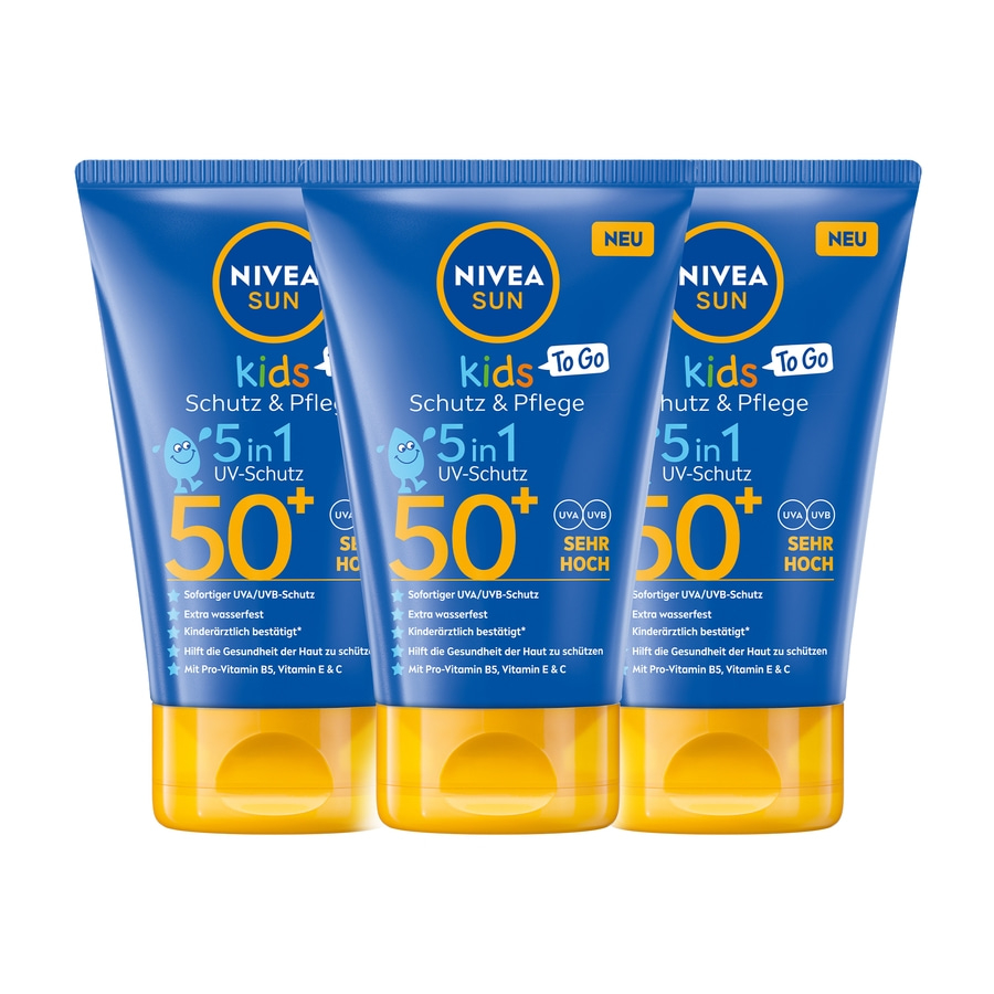 Nivea Sun Kids Sonnenschutz, 5in1 UV-Schutz, 50+ Lichtschutzfaktor, wasserfest, Kinderhaut