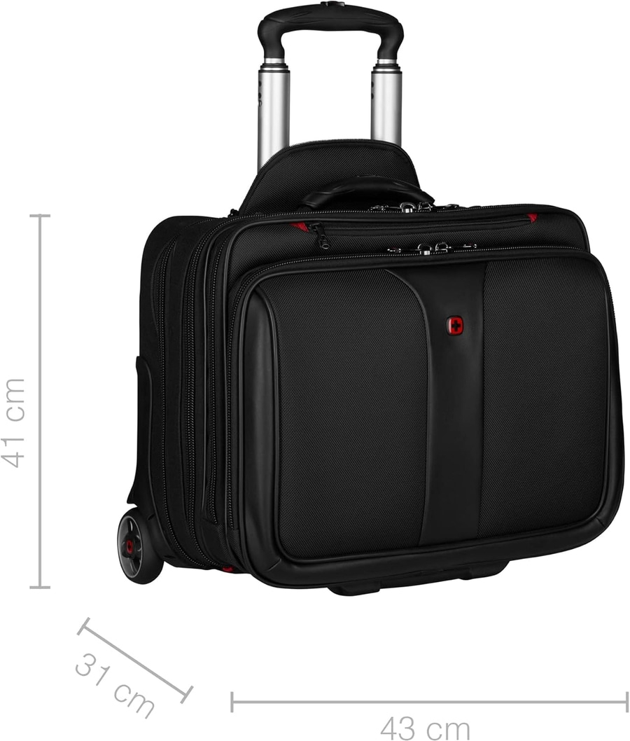 WENGER 2-teiliges Business Tasche Patriot Rolltasche + Laptop Tasche Schwarz