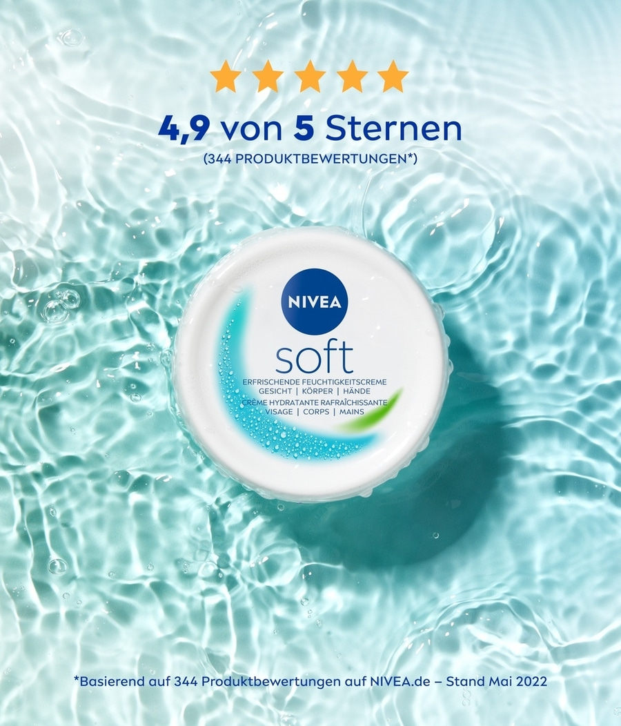 Nivea Soft Creme, 4.9 von 5 Sternen, 344 Produktbewertungen, Gesicht, Körper, Hände