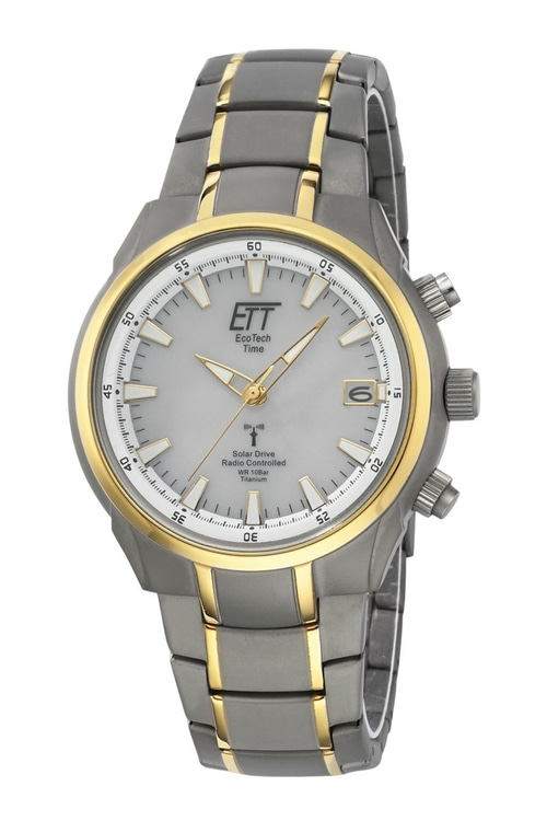 ETT Herren Armbanduhr Aquanaut EGT-11337-51M Funkuhr Solar Drive Titan 42mm