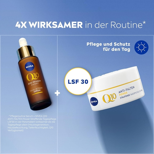 NIVEA Q10 Anti-Falten Dual Action Serum 30ml + Q10 Tagespflege LSF30 50ml Set