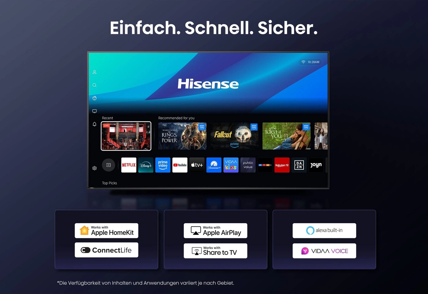 HISENSE 85U7Q PRO Mini LED TV 85 Zoll 4K UHD 165Hz Dolby Vision Smart TV B-WARE