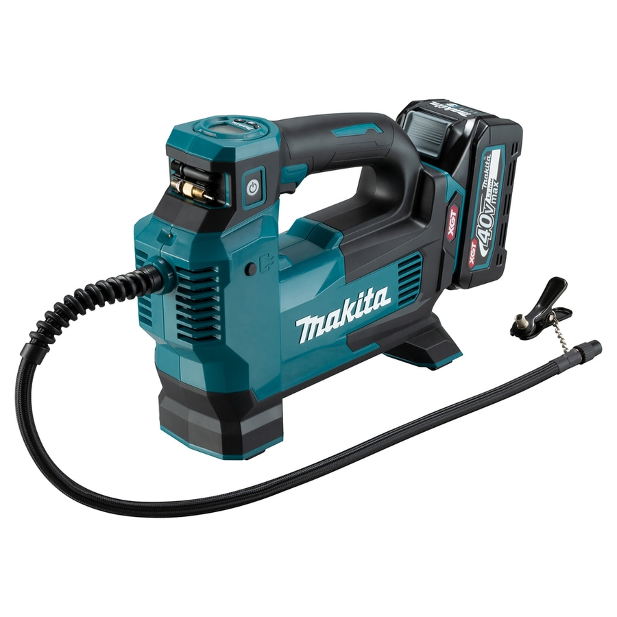 Makita Akku-Luftpumpe, blau-schwarz, mit Akku und Schlauch, Werkzeug