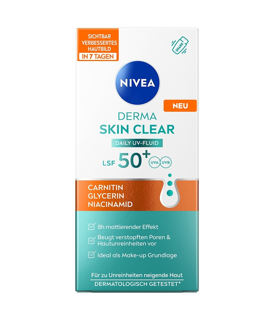 Nivea Derma Skin Clear Daily UV-Fluid LSF 50+ Sonnencreme für unreine Haut