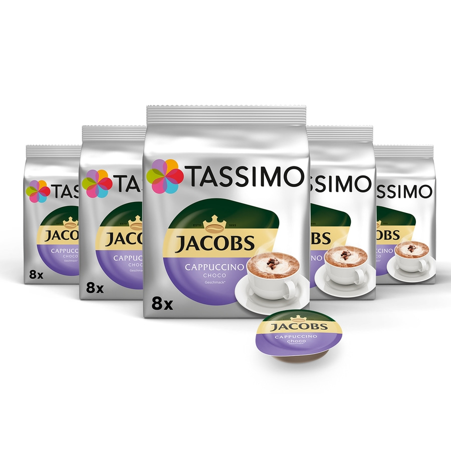 TASSIMO Kapseln Jacobs Cappuccino Choco T Disc 5x8 Getränke Kaffeekapseln Schoko