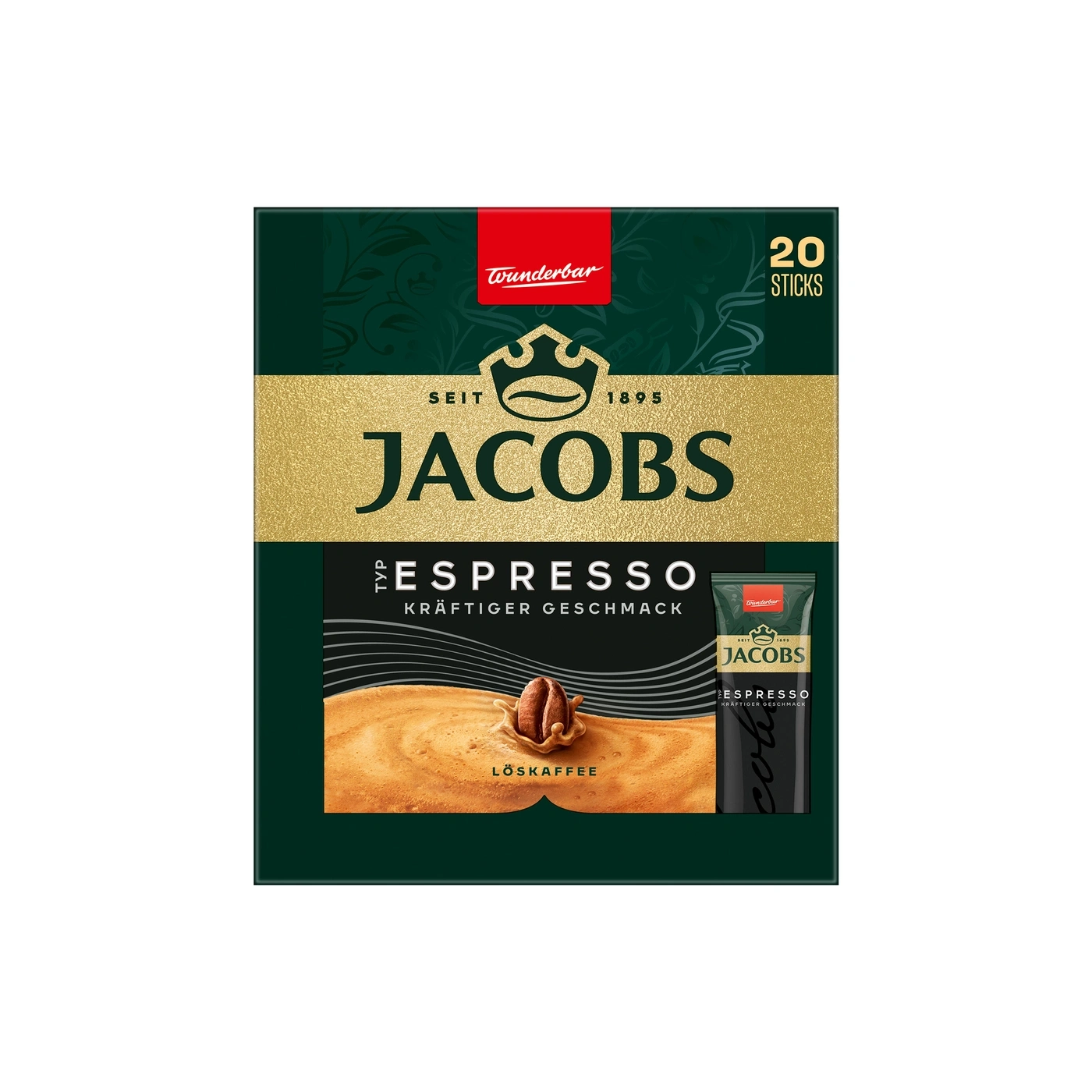 Packung Jacobs Espresso Löslicher Kaffee mit 20 Sticks