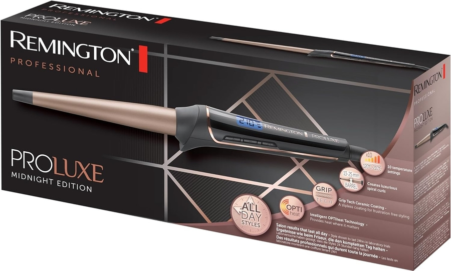 Remington Proluxe Midnight Edition Lockenstab, professionelle Haarpflege, 10 Temperatureinstellungen