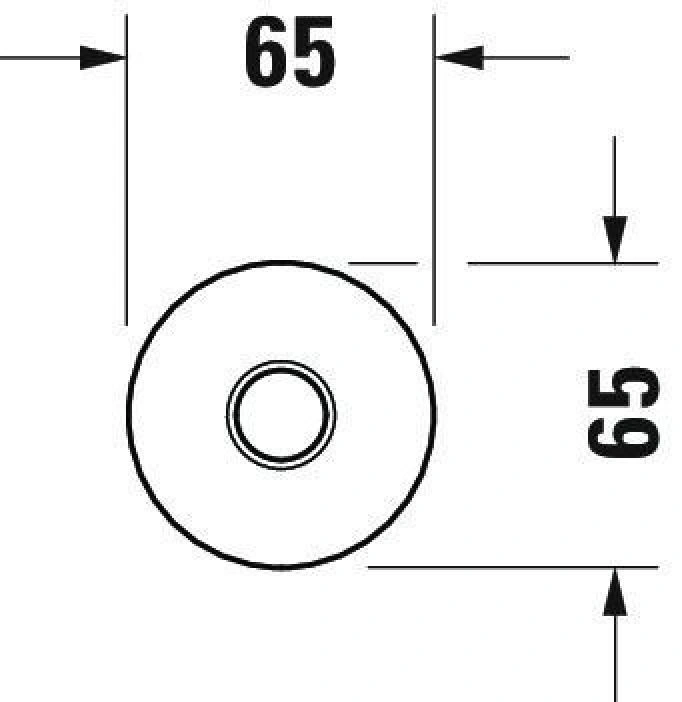Kreis mit Maßangaben von 65 mm, technischer Zeichnung, Detailansicht