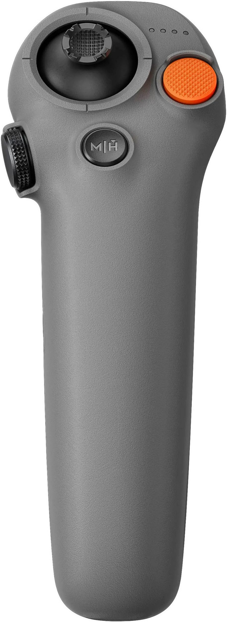 Graues Gerät mit Knöpfen und einem runden Knopf in Orange und einem Knopf mit der Aufschrift MIH.