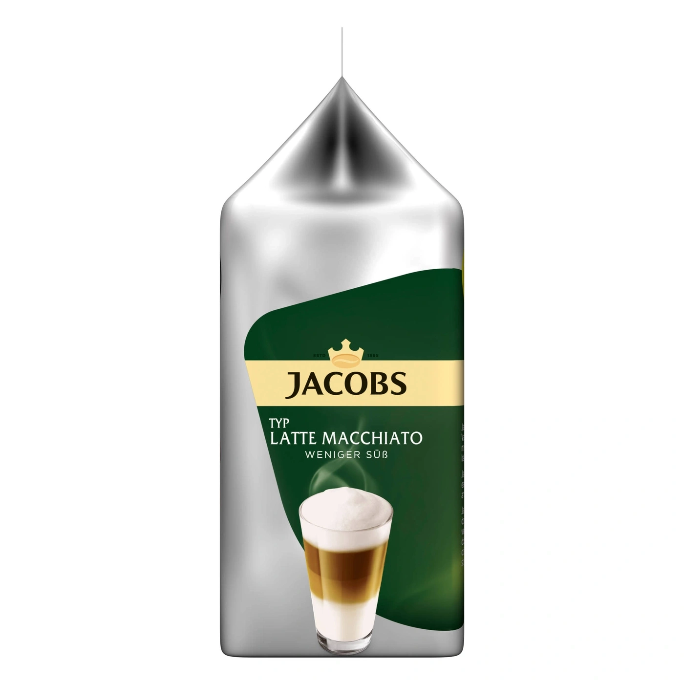 Jacobs Latte Macchiato Kaffee Packung, weniger süß, Getränk, Kaffeegetränk