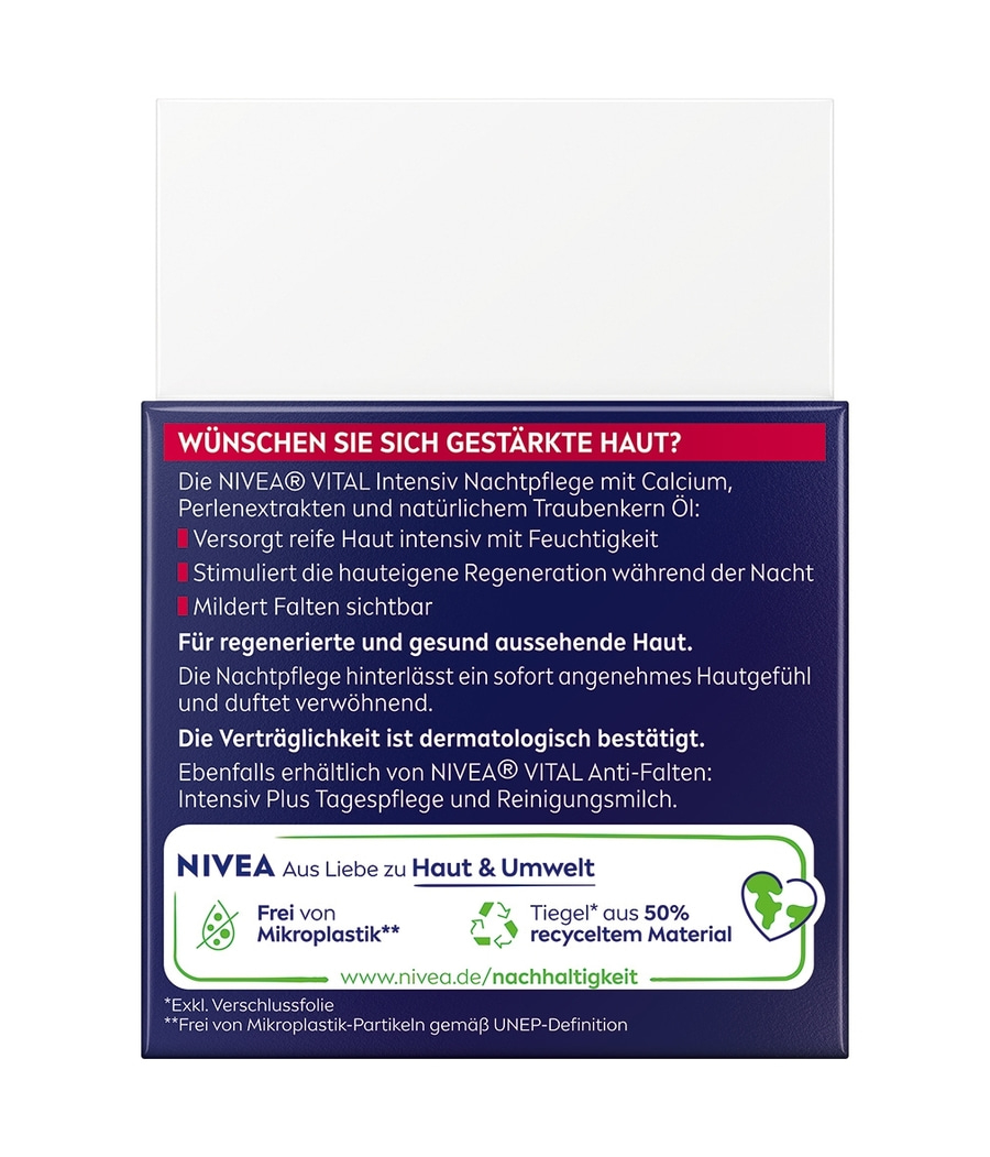 NIVEA Nachtpflege VITAL Anti-Falten Intensiv Nachtcreme reife Haut 2 x 50 ml
