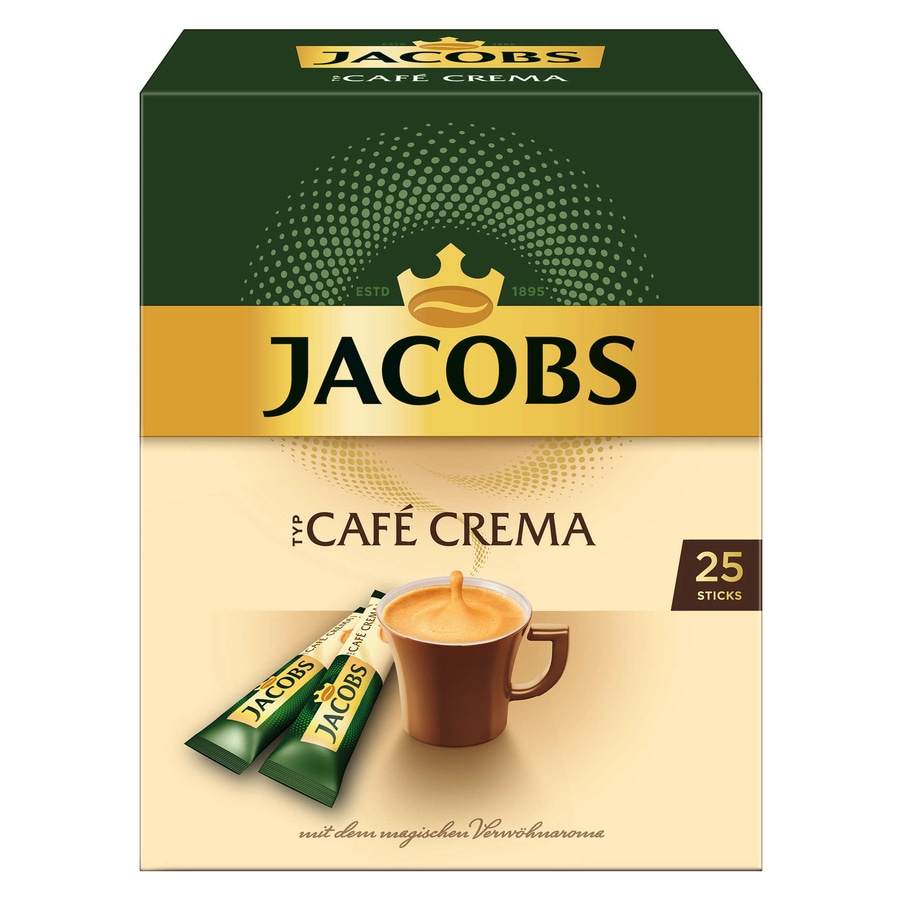 JACOBS Löskaffee Typ Cafe Crema 6 x 25 Sticks + Typ Espresso 6 x 25 Sticks