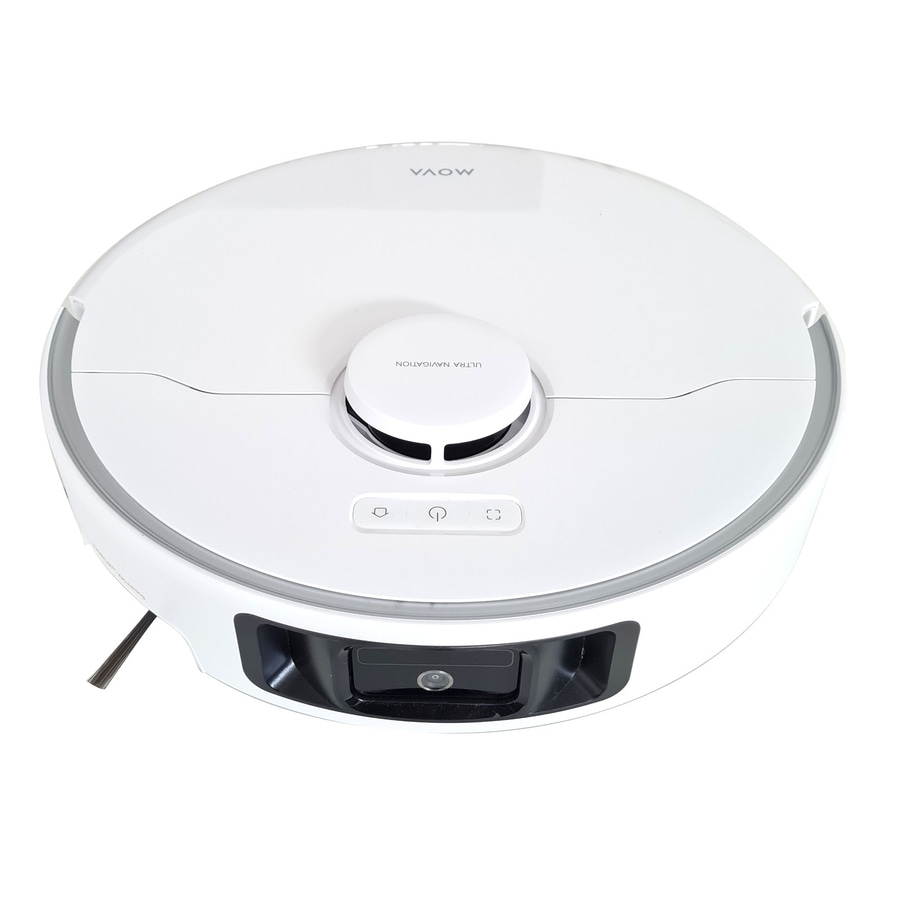Weißer Roboter-Staubsauger mit VAOW-Logo und Ultra Navigation.