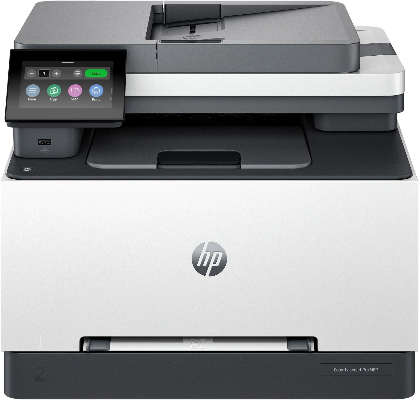 HP Color LaserJet Pro MFP Drucker mit Touchscreen und Bedienfeld