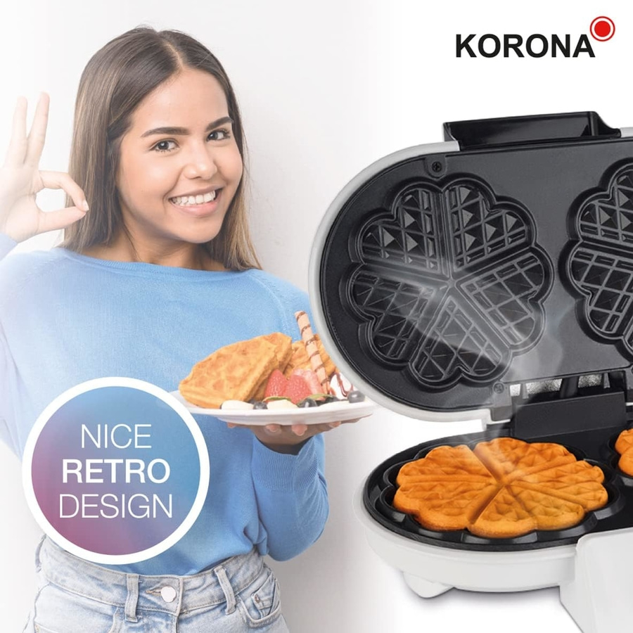 KORONA 2-in-1-Kombi-Waffeleisen 41020 Doppelwaffeleisen 1200 Watt 2x 13cm NEU
