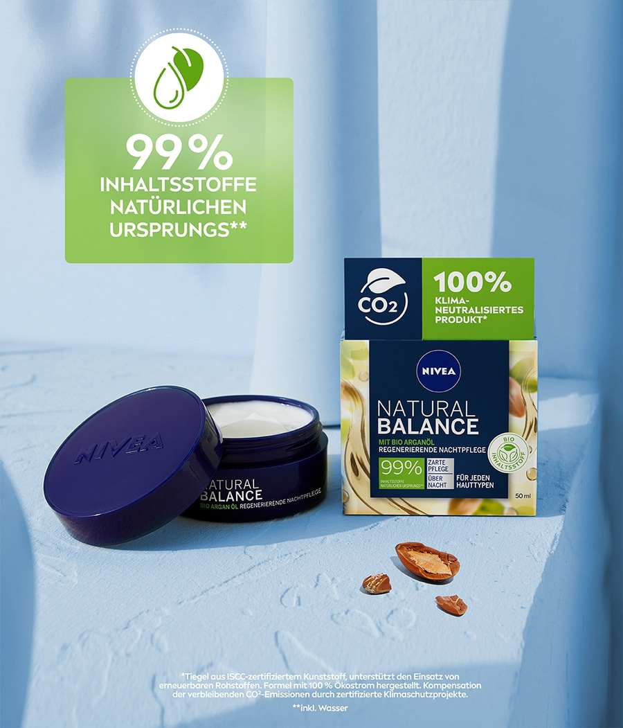 NIVEA Nachtpflege Natural Balance regenerierend tiefenpflegend Jojobaöl 2x 50ml
