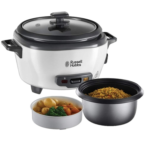 Russell Hobbs Reiskocher mit gekochtem Reis und Gemüse