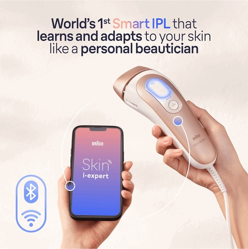 IPL-Gerät mit Smartphone-App, das sich an die Haut anpasst, wie ein persönlicher Schönheitsfachmann.