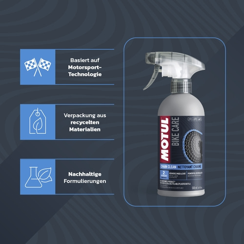 2x MOTUL "Chain Clean" Kettenreiniger 500 ml für Fahrradketten Kassetten Ritzeln