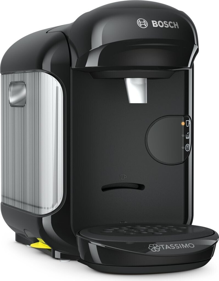 Bosch Tassimo Kaffeemaschine mit Tassenablage und Bedienelementen
