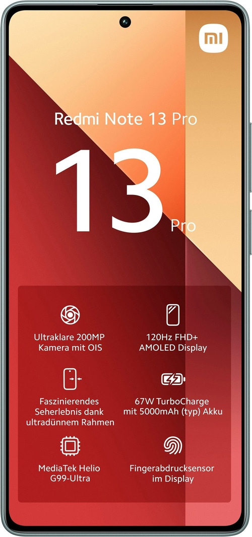 XIAOMI Smartphone Redmi Note 13 Pro 6,67Zoll AMOLED 256GB Forest Green B-WARE