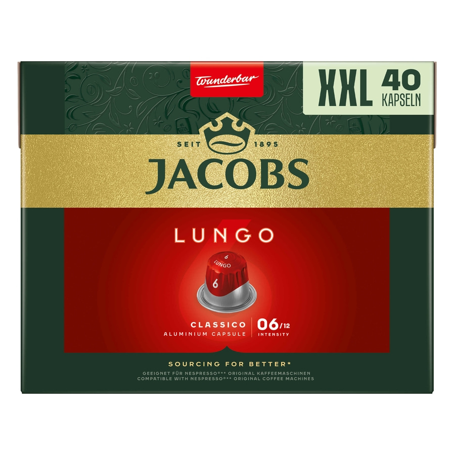 JACOBS Kapseln Lungo 6 + Espresso 10 Nespresso®* kompatibel XXL-Pack je 3 x 40