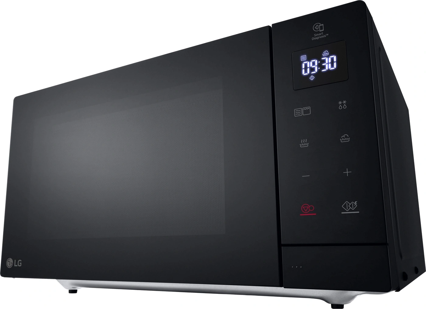 Schwarzer LG Mikrowellenherd mit digitaler Anzeige und Touch-Bedienfeld
