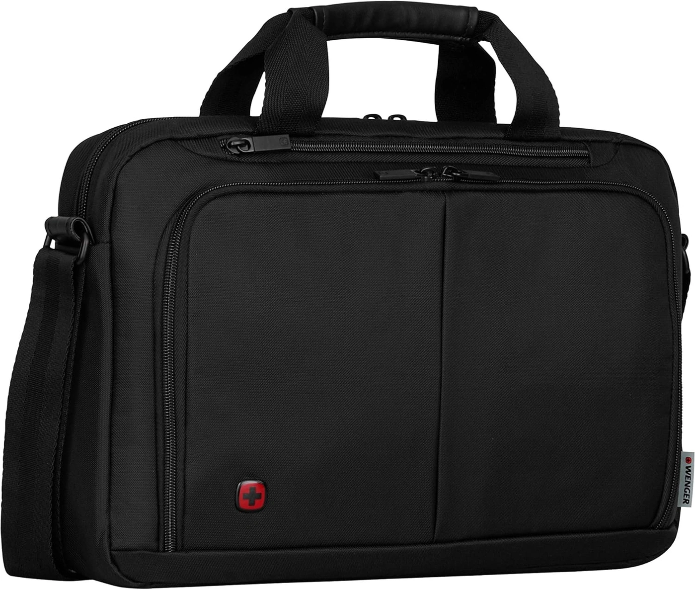 Schwarze Laptoptasche von Wenger mit rotem Logo