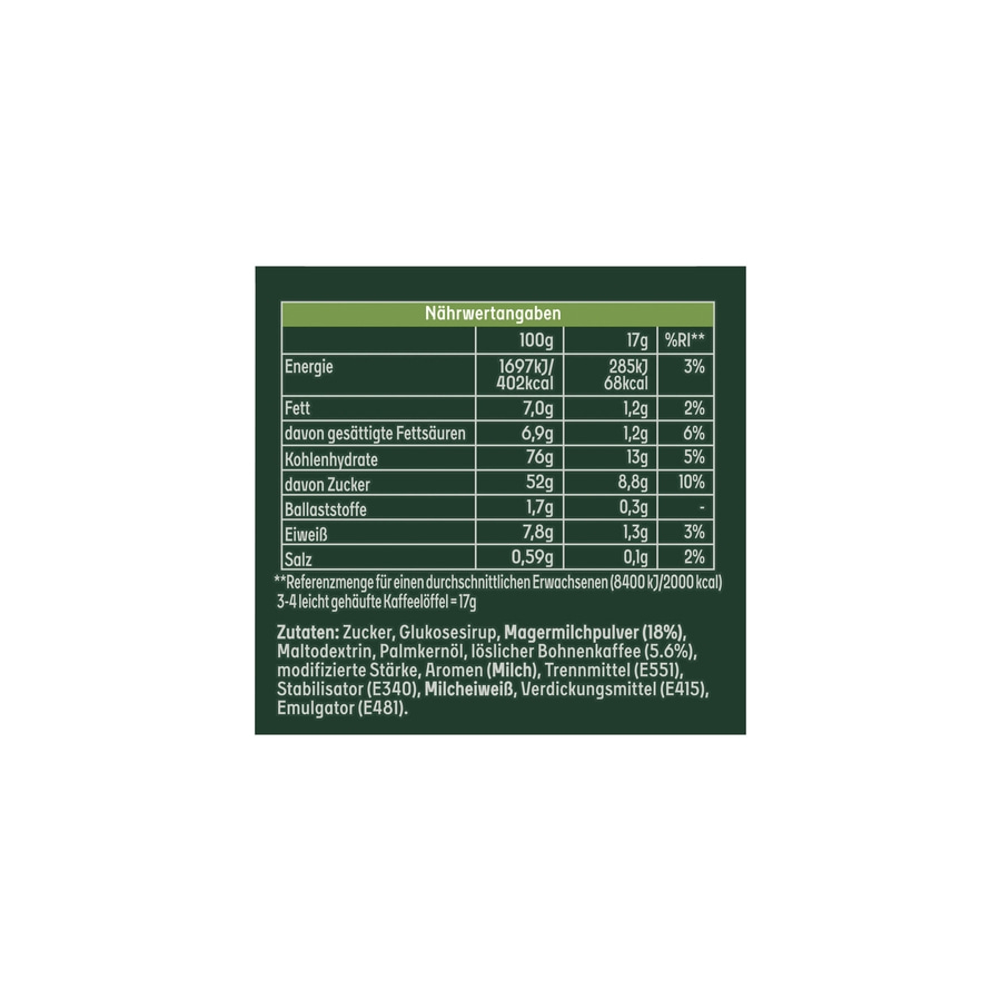JACOBS Löskaffee TYP HASELNUSS LATTE Hot Cold 12 x 340 g Beutel Instantkaffee