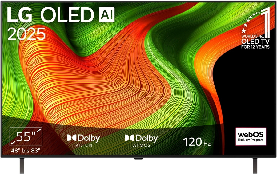 LG OLED TV 2025 mit Dolby Vision und Atmos, 120 Hz und webOS.