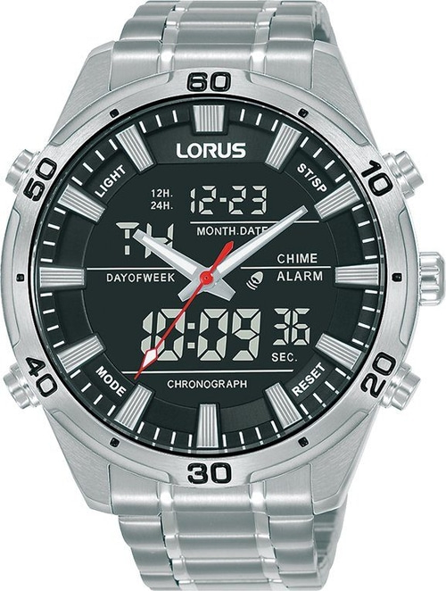 LORUS RW651AX9 Armbanduhr Herren Edelstahl 46 mm Silberfarben B-WARE