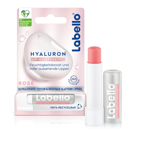 Labello HYALURON LIP MOISTURE PLUS Lippenpflege 2x Clear + 2x Rosé
