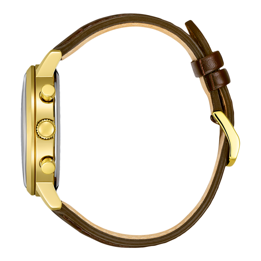 CITIZEN Herren Armbanduhr CA7062-15A Eco-Drive Lederarmband 42 mm gold B-Ware
