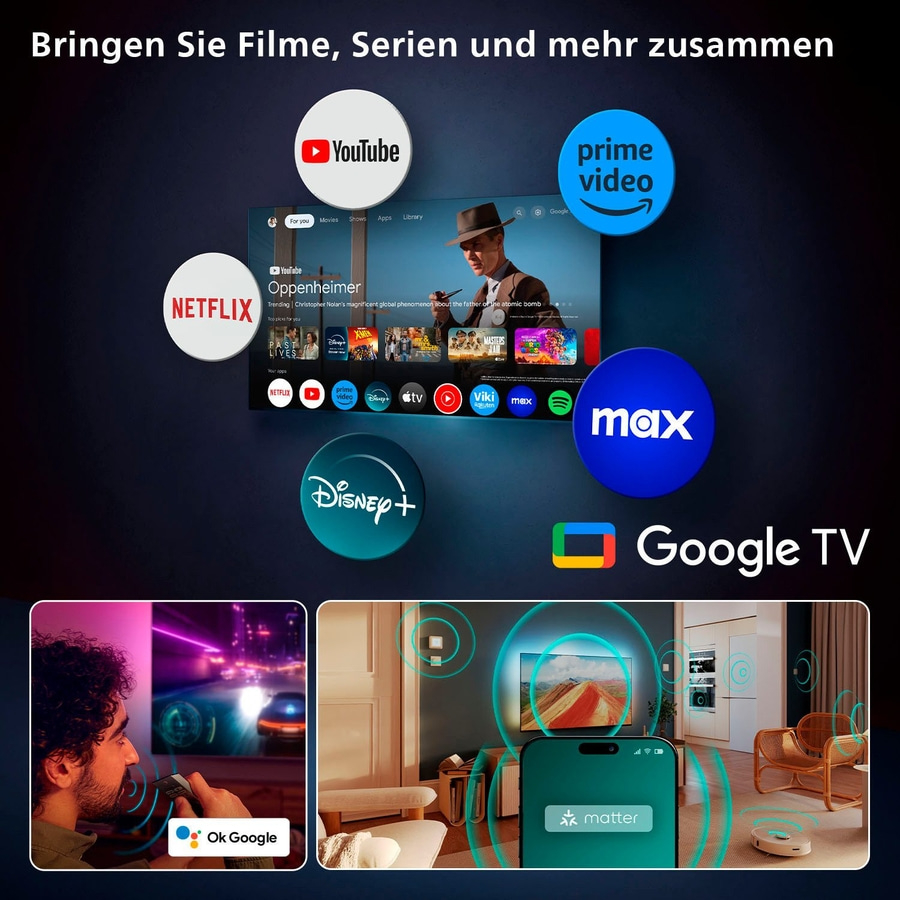 PHILIPS OLED Ambilight Fernseher 77 Zoll 4K Ultra HD Smart TV 144Hz 77OLED810/12
