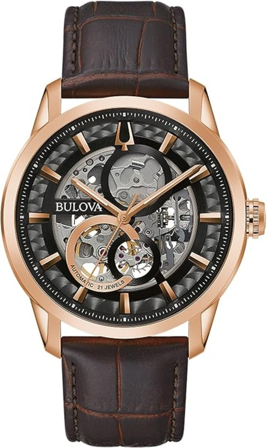 Bulova Herren Armbanduhr 97A169 Herrenuhr Leder Mineralglas 43mm B-Ware